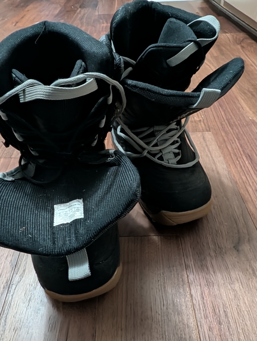 Black Snowboard Boots with Tan Soles